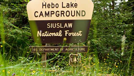 Hebo Lake Sign.